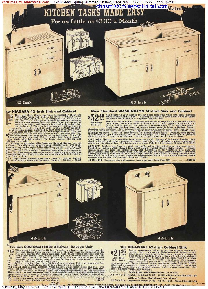 1940 Sears Spring Summer Catalog, Page 789