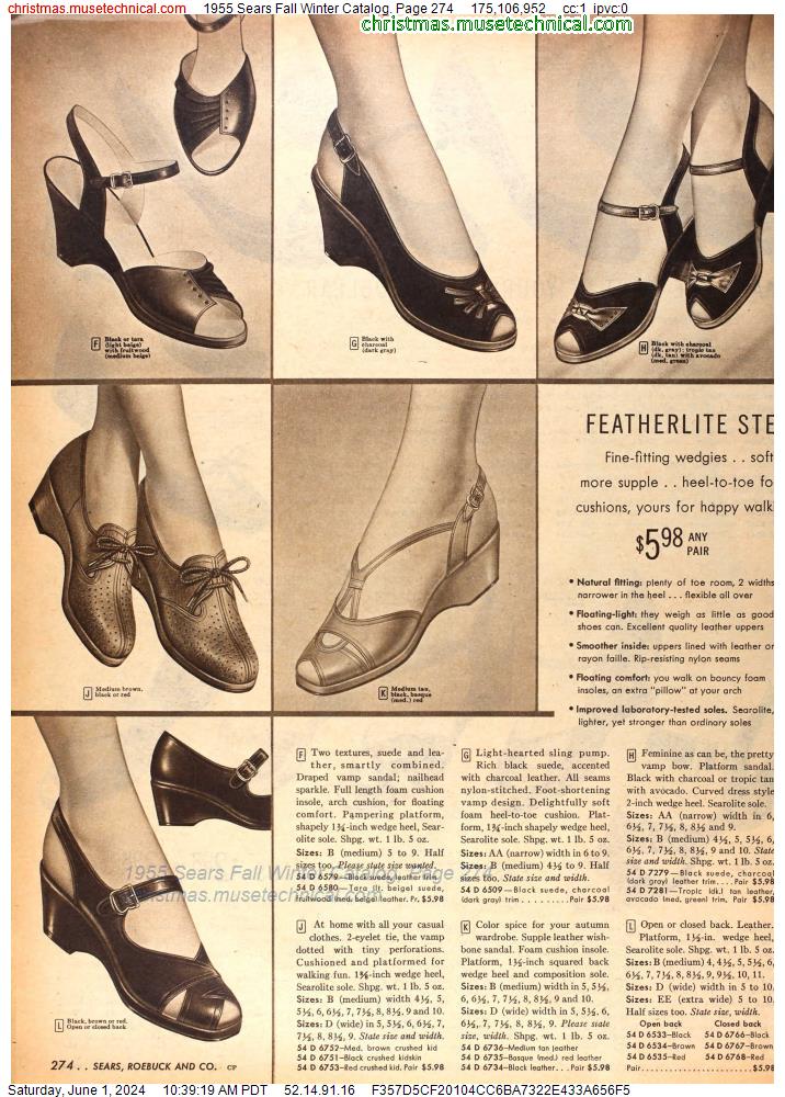 1955 Sears Fall Winter Catalog, Page 274
