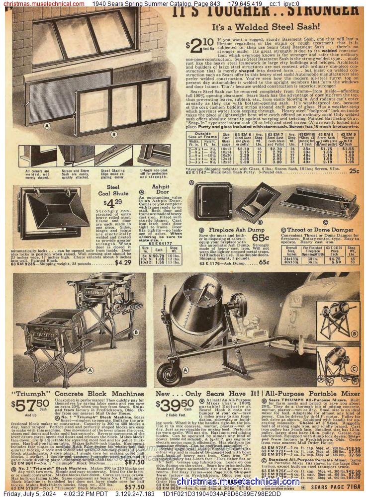 1940 Sears Spring Summer Catalog, Page 843