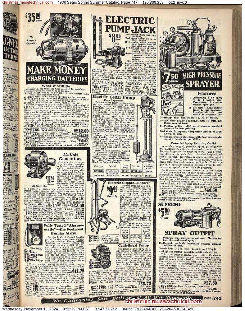 1930 Sears Spring Summer Catalog, Page 747