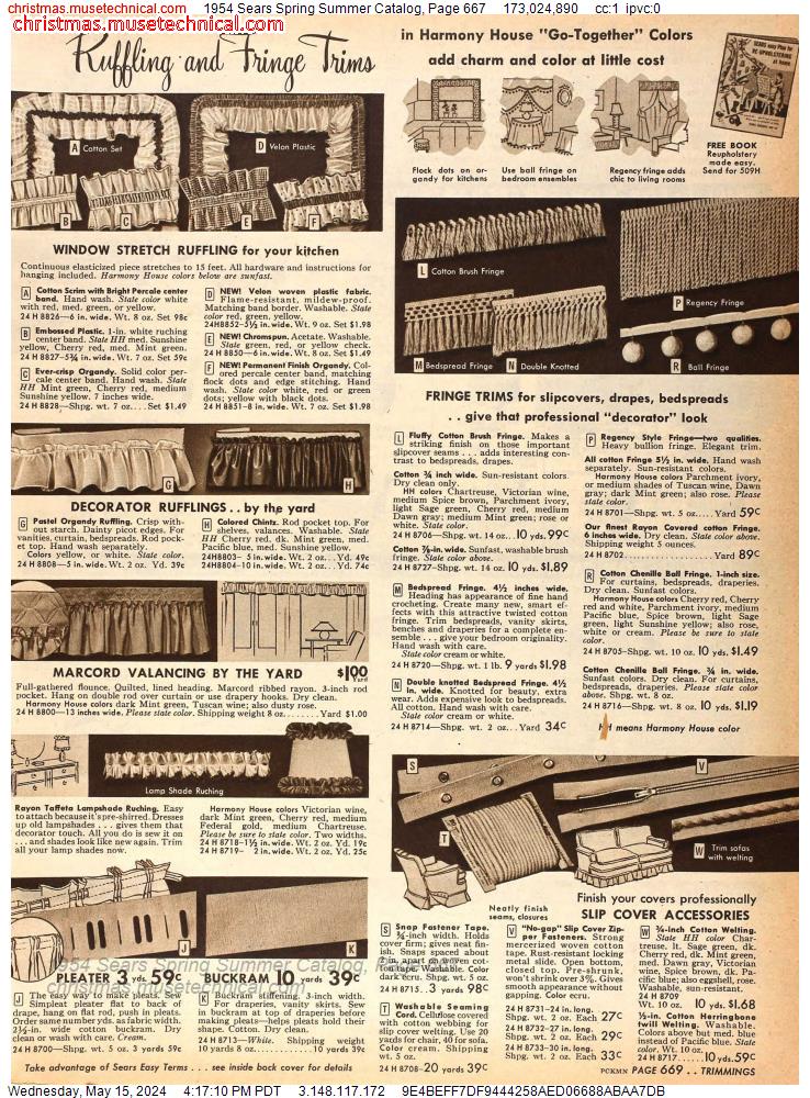 1954 Sears Spring Summer Catalog, Page 667
