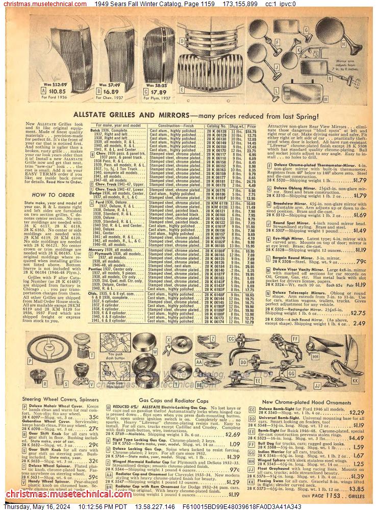 1949 Sears Fall Winter Catalog, Page 1159
