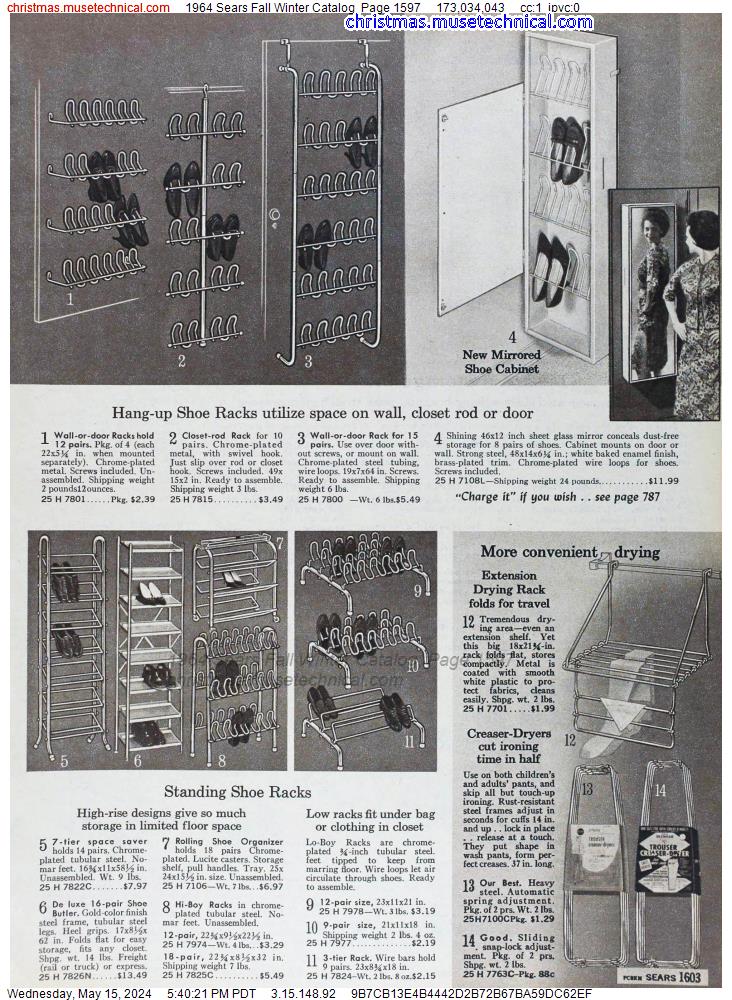 1964 Sears Fall Winter Catalog, Page 1597
