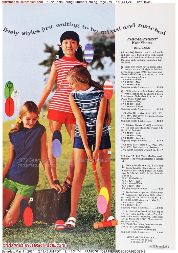 1972 Sears Spring Summer Catalog, Page 279 - Catalogs & Wishbooks