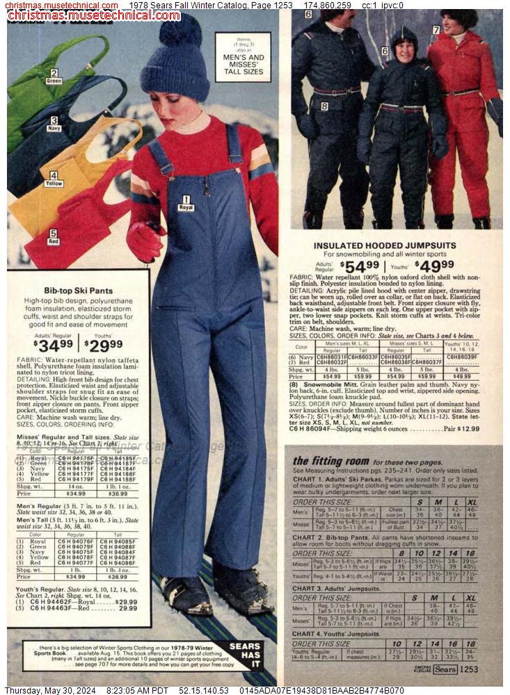 1978 Sears Fall Winter Catalog, Page 1253