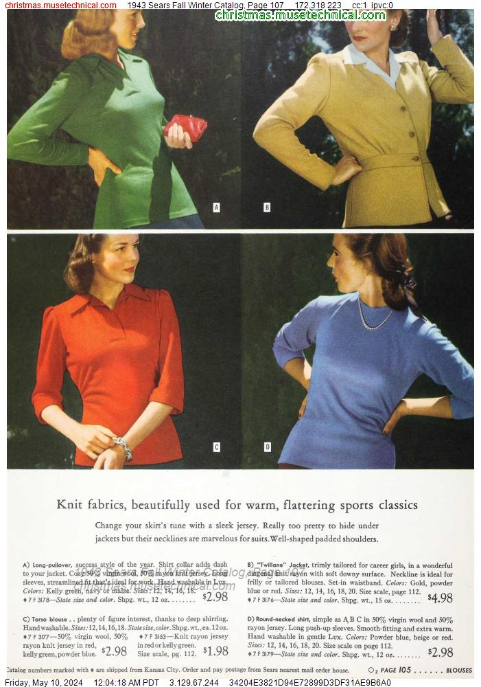 1943 Sears Fall Winter Catalog, Page 107