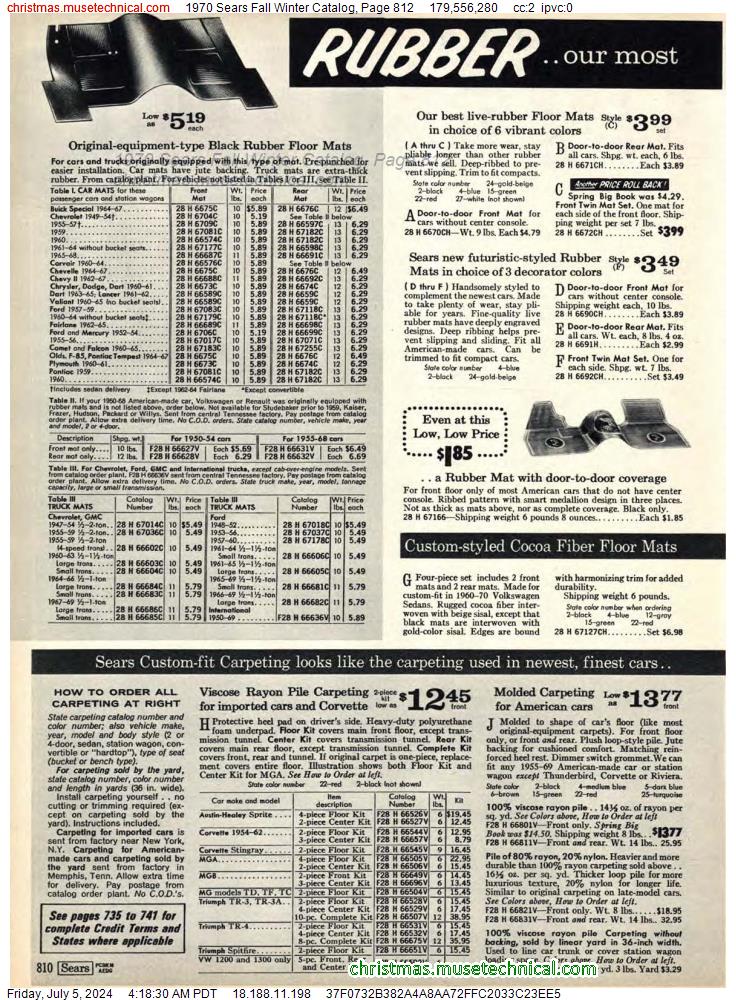 1970 Sears Fall Winter Catalog, Page 812