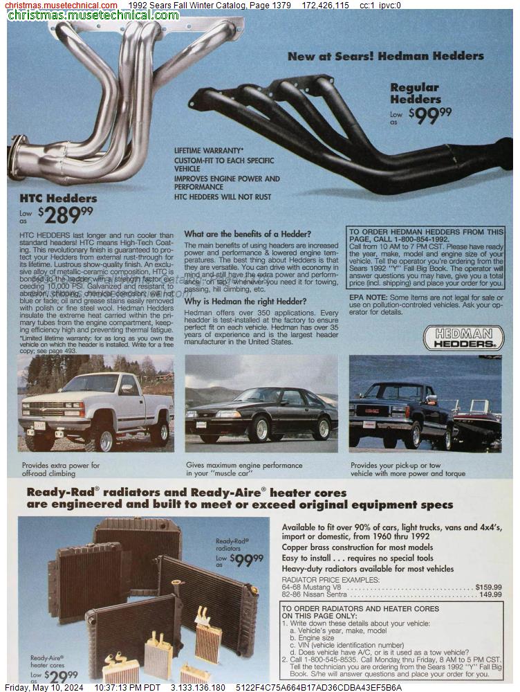1992 Sears Fall Winter Catalog, Page 1379