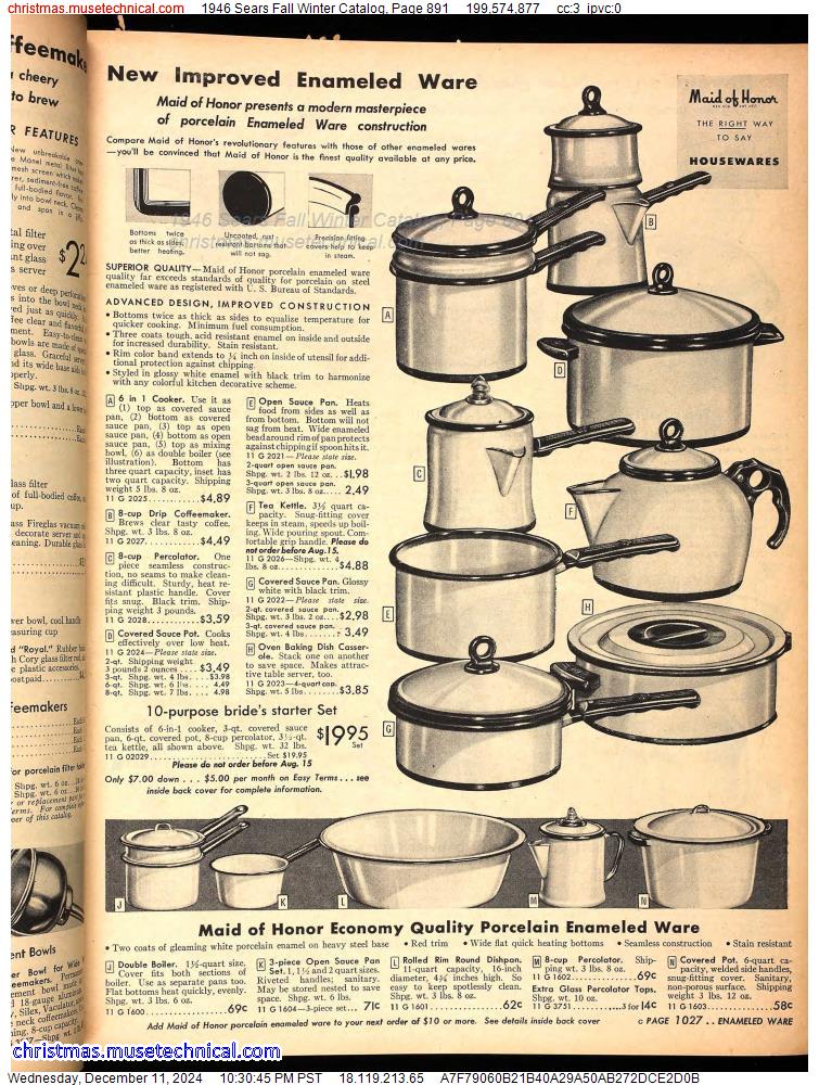 1946 Sears Fall Winter Catalog, Page 891