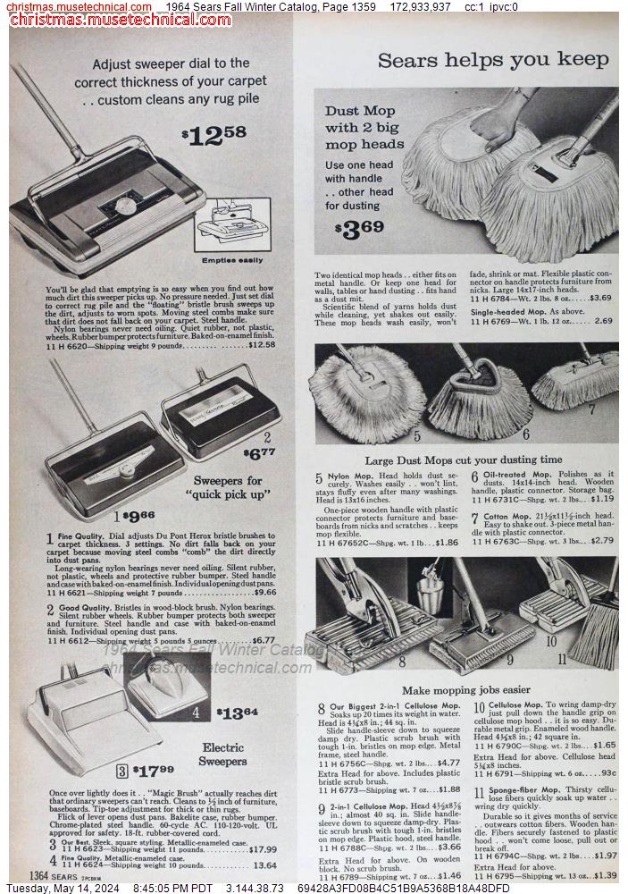 1964 Sears Fall Winter Catalog, Page 1359
