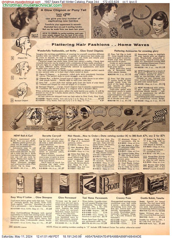1957 Sears Fall Winter Catalog, Page 344