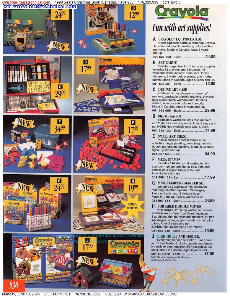 1998 Sears Christmas Book (Canada), Page 930