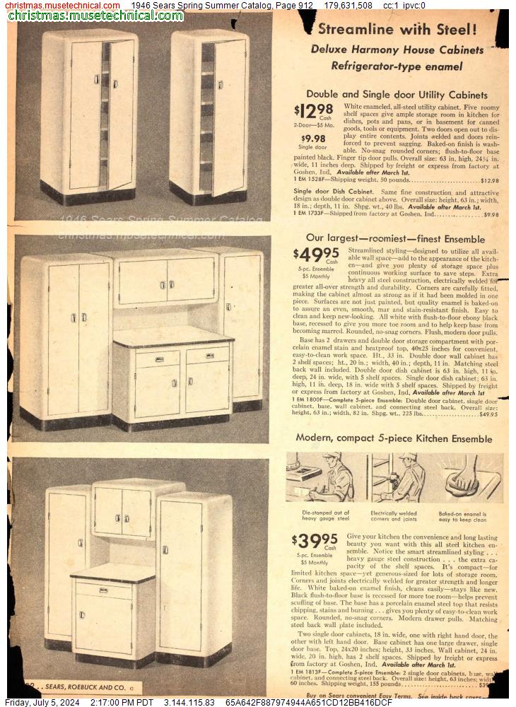 1946 Sears Spring Summer Catalog, Page 912