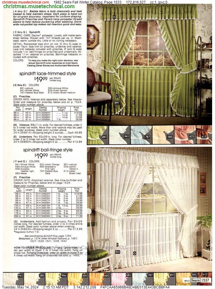 1982 Sears Fall Winter Catalog, Page 1533