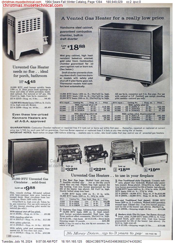 1964 Sears Fall Winter Catalog, Page 1384