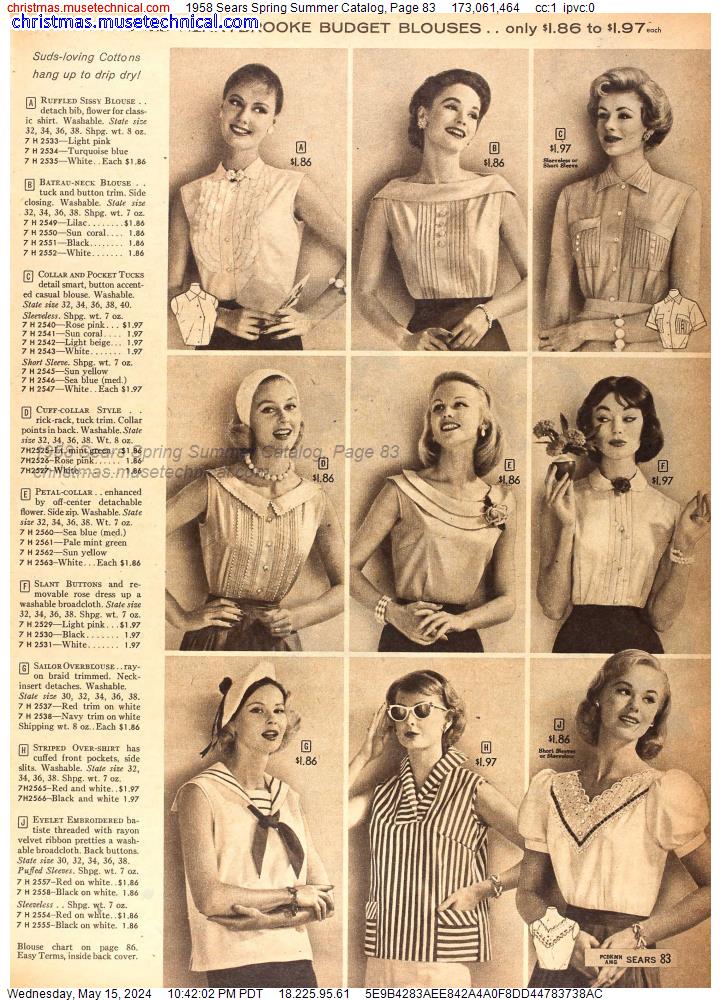 1958 Sears Spring Summer Catalog, Page 83