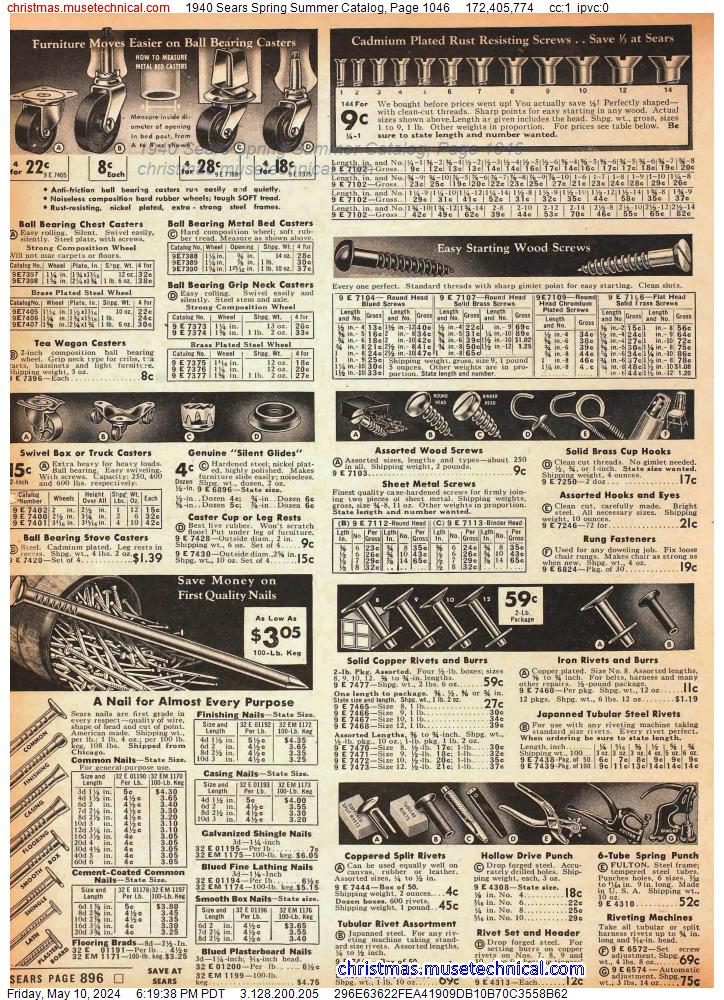 1940 Sears Spring Summer Catalog, Page 1046