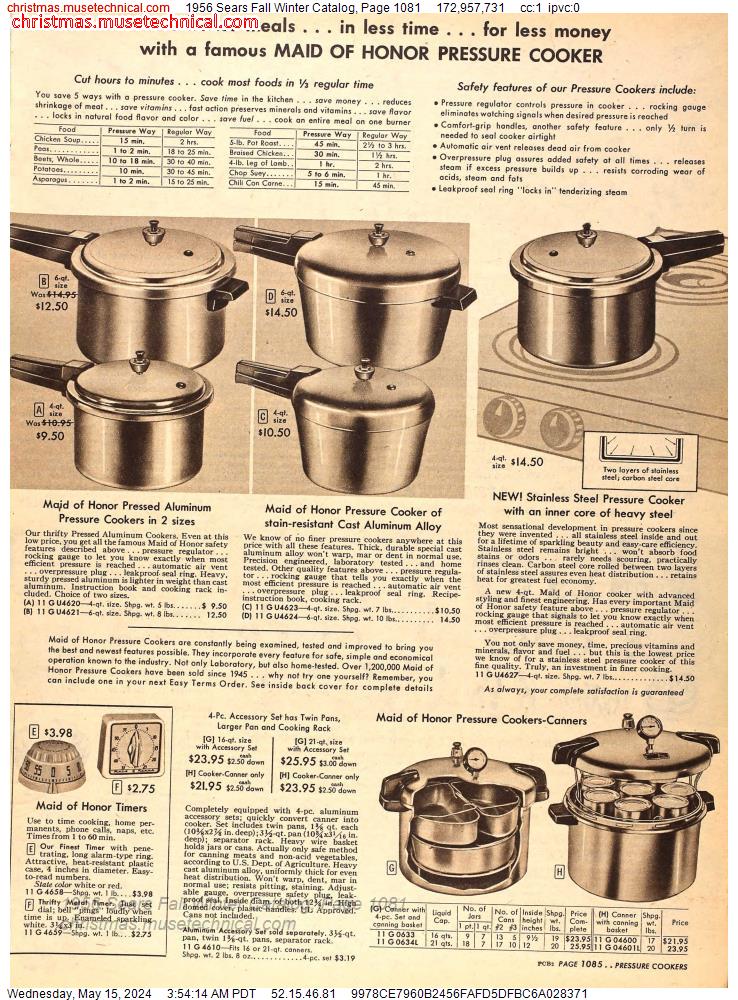 1956 Sears Fall Winter Catalog, Page 1081