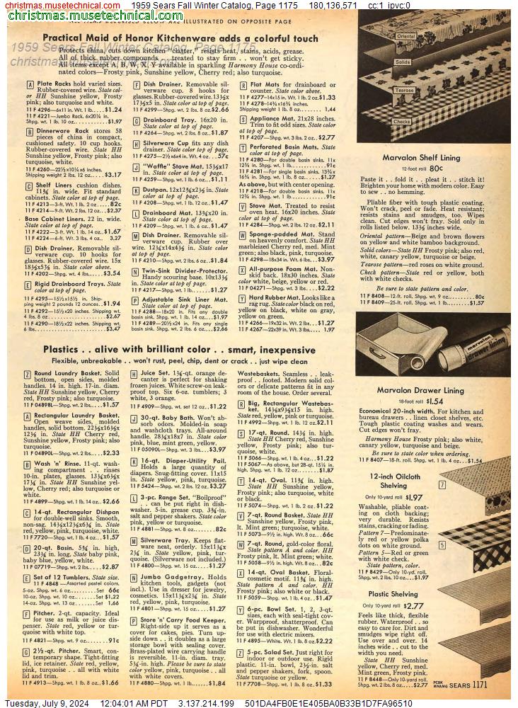 1959 Sears Fall Winter Catalog, Page 1175