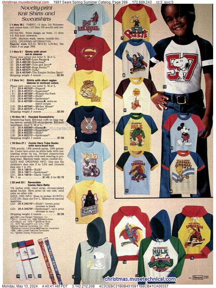 1981 Sears Spring Summer Catalog, Page 399