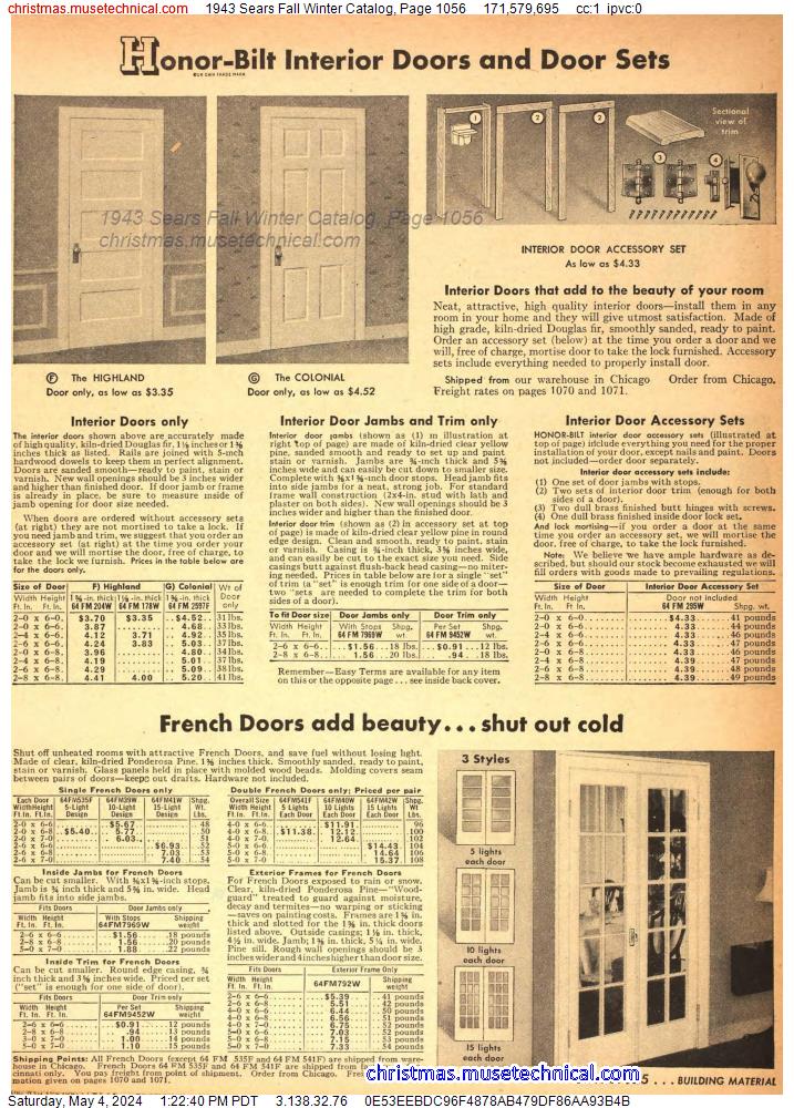 1943 Sears Fall Winter Catalog, Page 1056