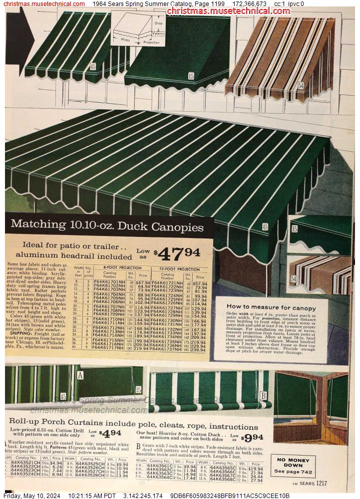 1964 Sears Spring Summer Catalog, Page 1199