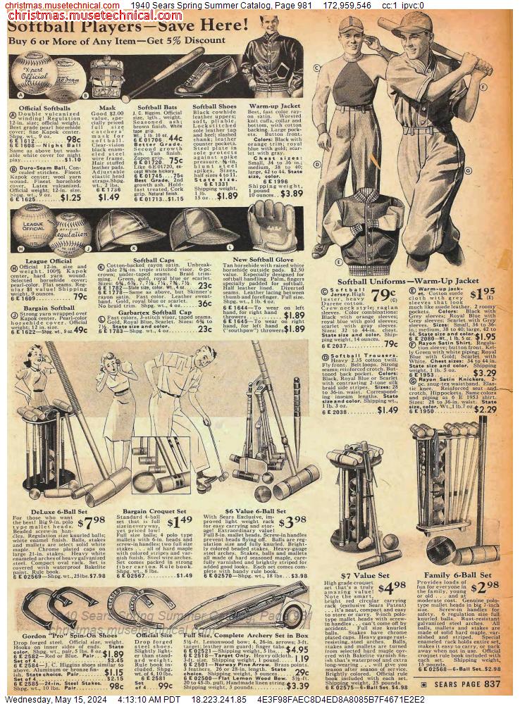 1940 Sears Spring Summer Catalog, Page 981