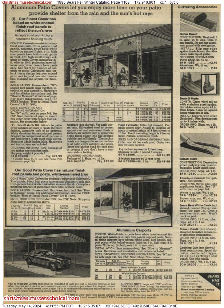 1980 Sears Fall Winter Catalog, Page 1108