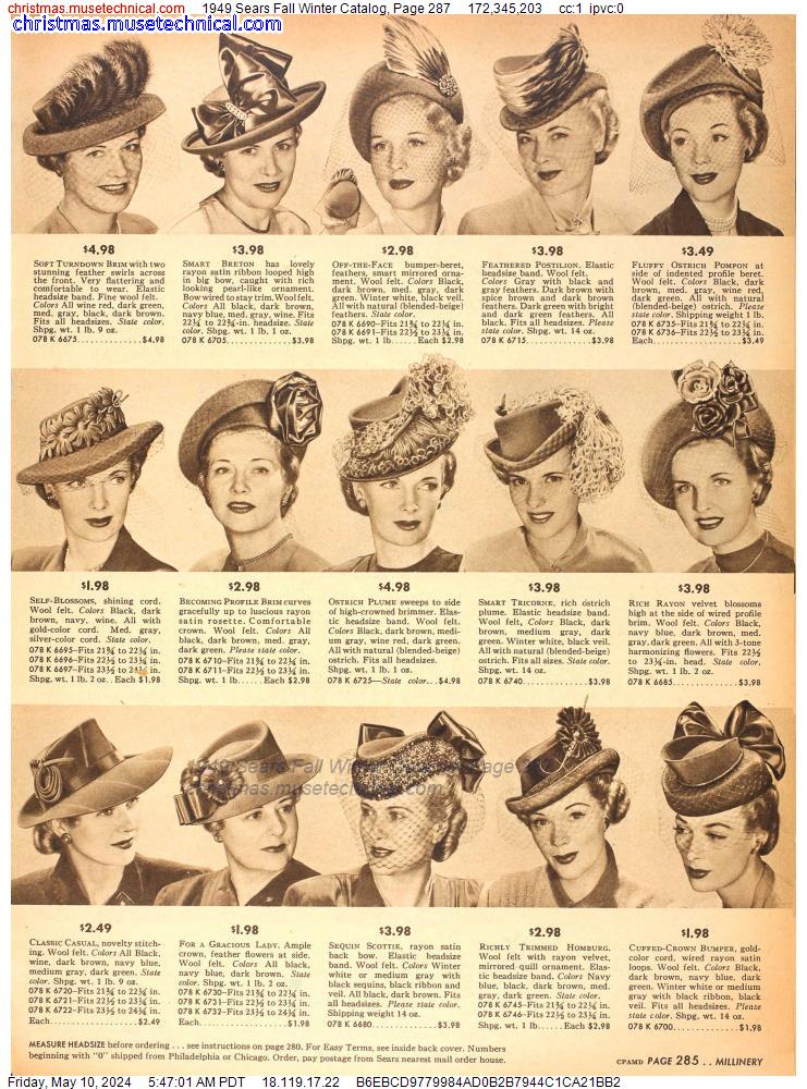 1949 Sears Fall Winter Catalog, Page 287