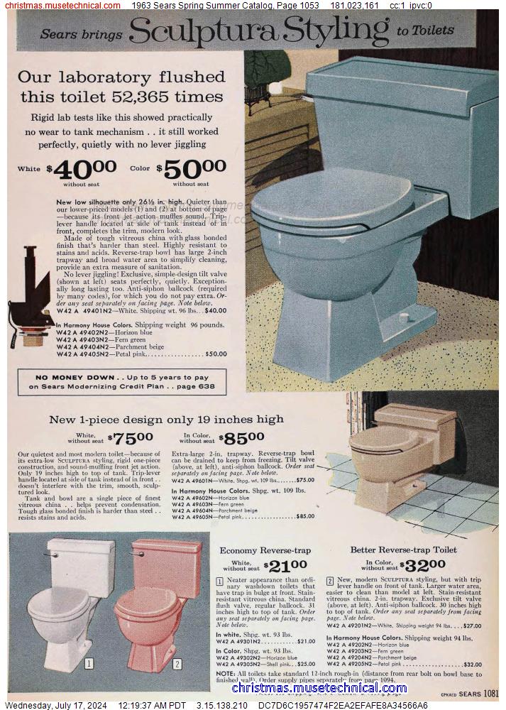 1963 Sears Spring Summer Catalog, Page 1053