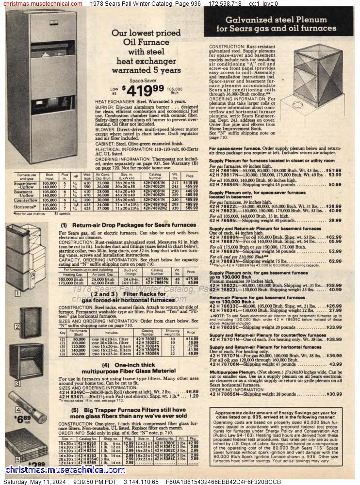 1978 Sears Fall Winter Catalog, Page 936