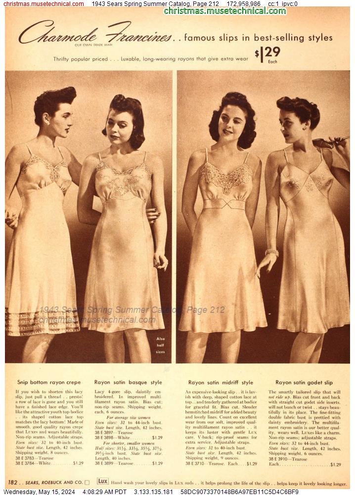 1943 Sears Spring Summer Catalog, Page 212