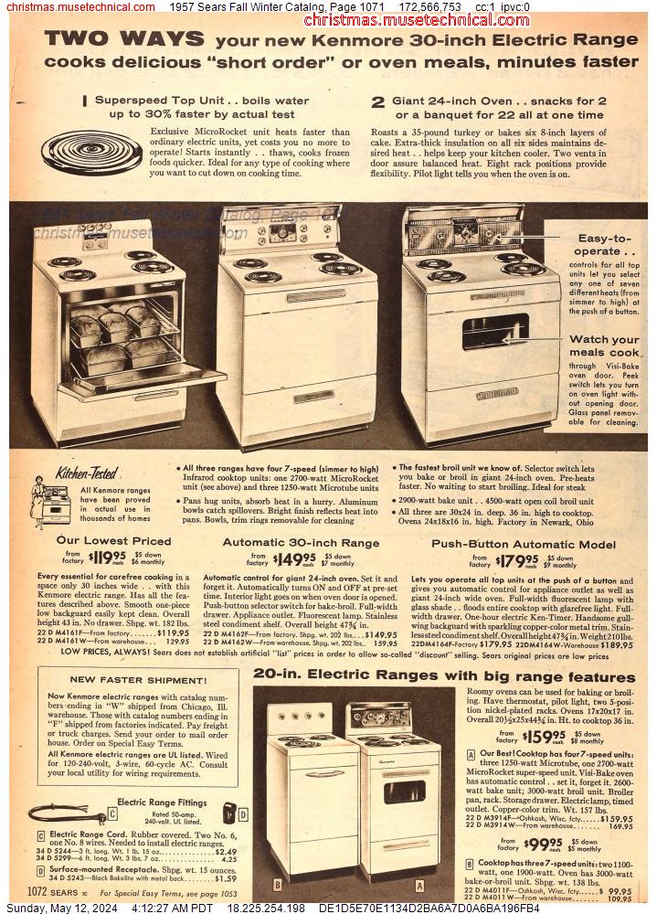 1957 Sears Fall Winter Catalog, Page 1071
