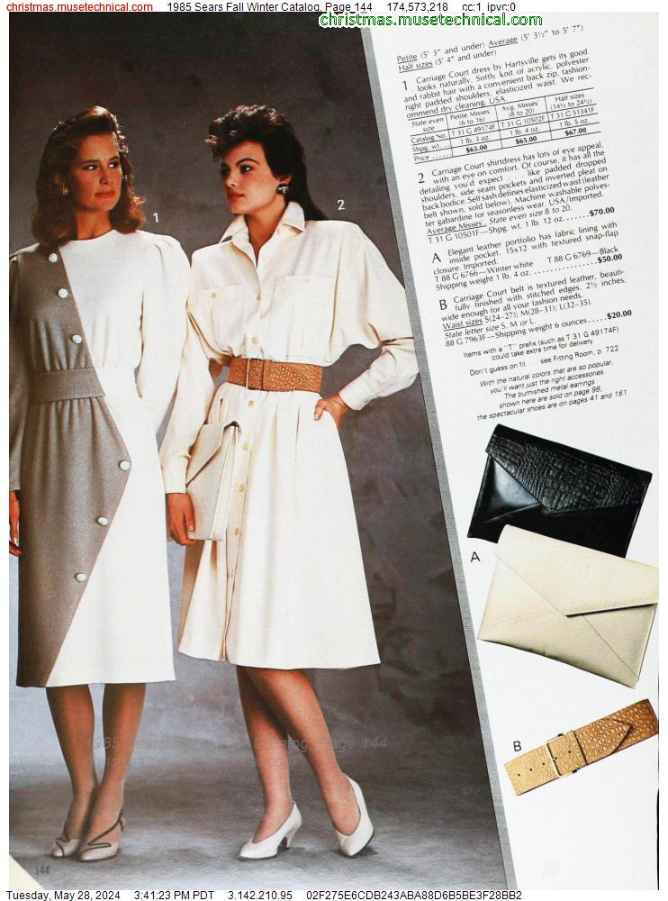 1985 Sears Fall Winter Catalog, Page 144