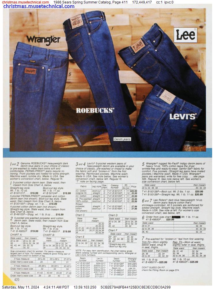 1986 Sears Spring Summer Catalog, Page 411