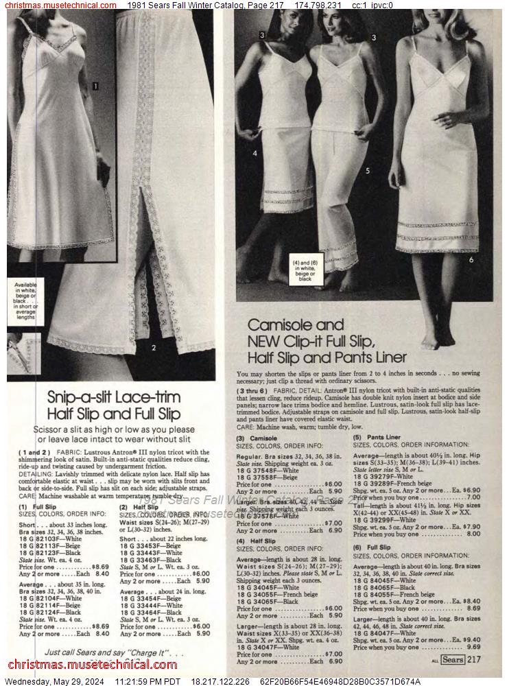 1981 Sears Fall Winter Catalog, Page 217