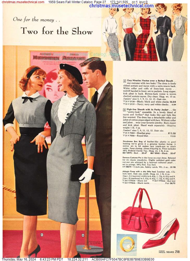 1959 Sears Fall Winter Catalog, Page 27