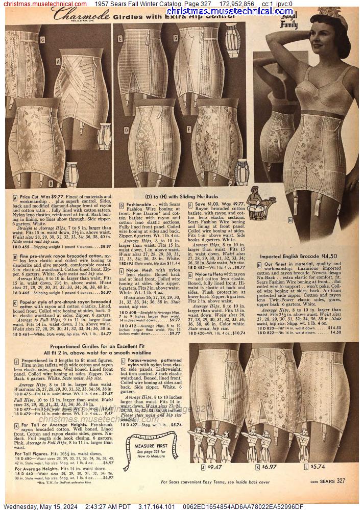 1957 Sears Fall Winter Catalog, Page 327
