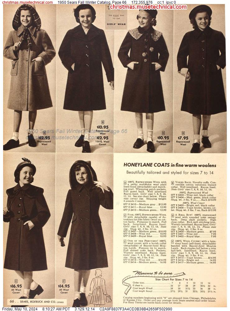 1950 Sears Fall Winter Catalog, Page 66