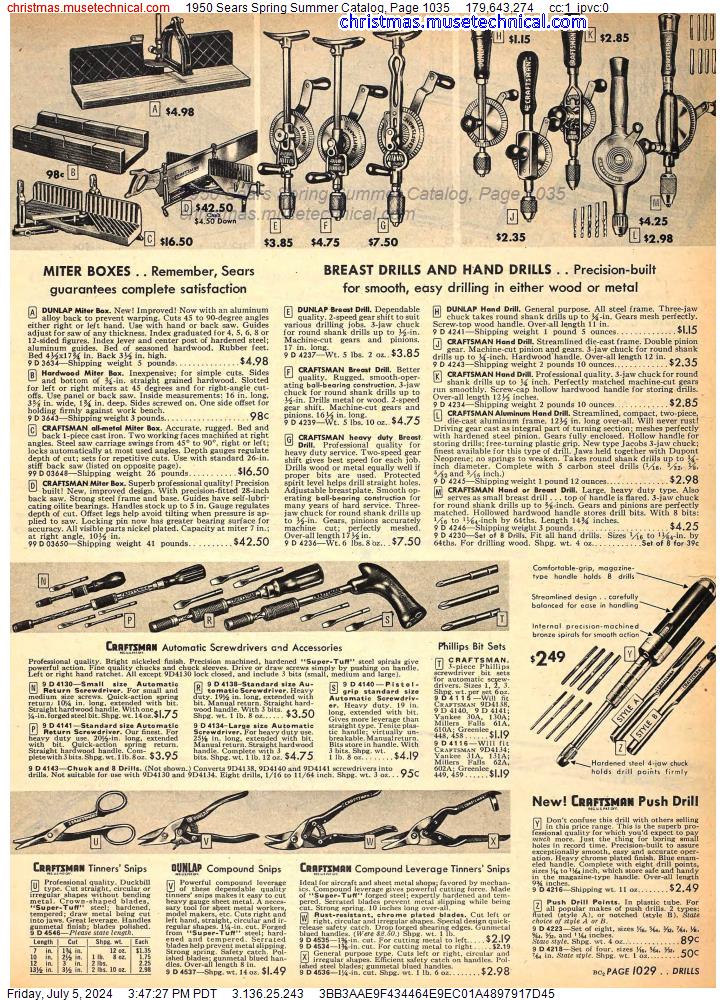 1950 Sears Spring Summer Catalog, Page 1035