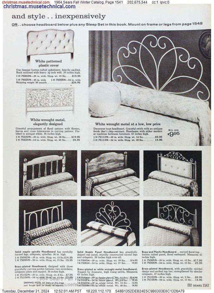 1964 Sears Fall Winter Catalog, Page 1541