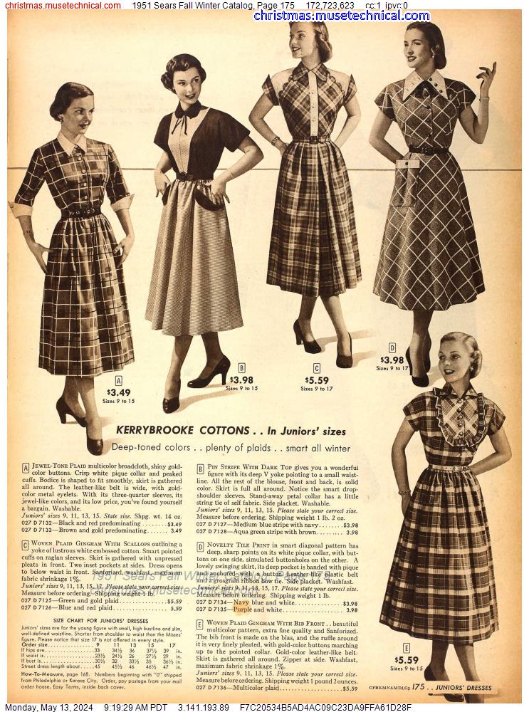 1951 Sears Fall Winter Catalog, Page 175