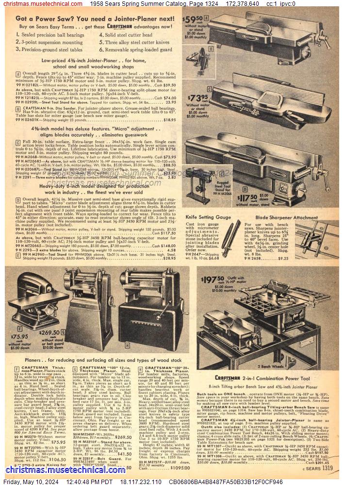 1958 Sears Spring Summer Catalog, Page 1324