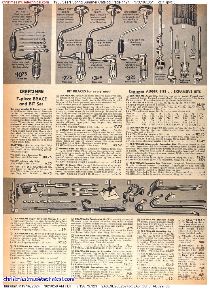 1955 Sears Spring Summer Catalog, Page 1124