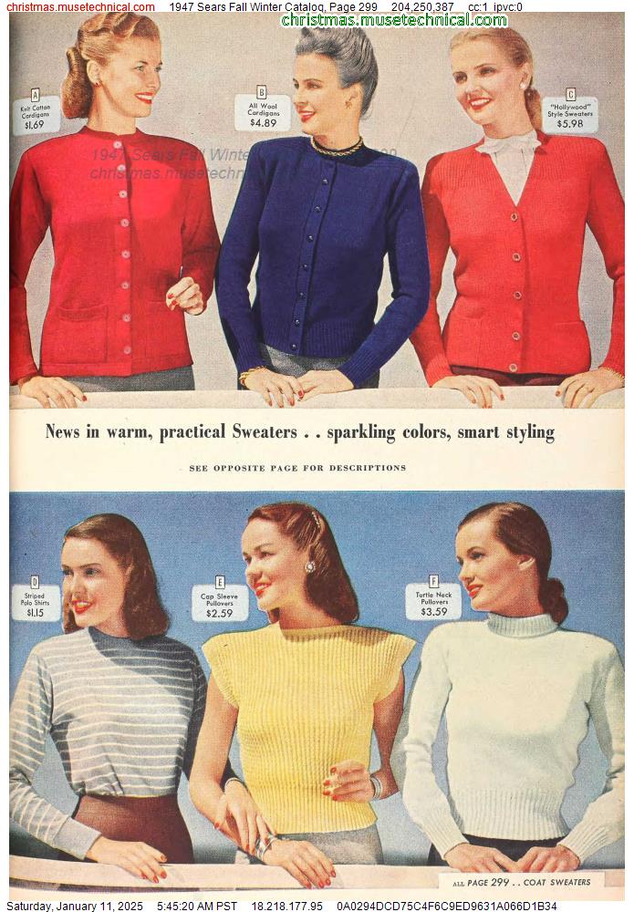 1947 Sears Fall Winter Catalog, Page 299