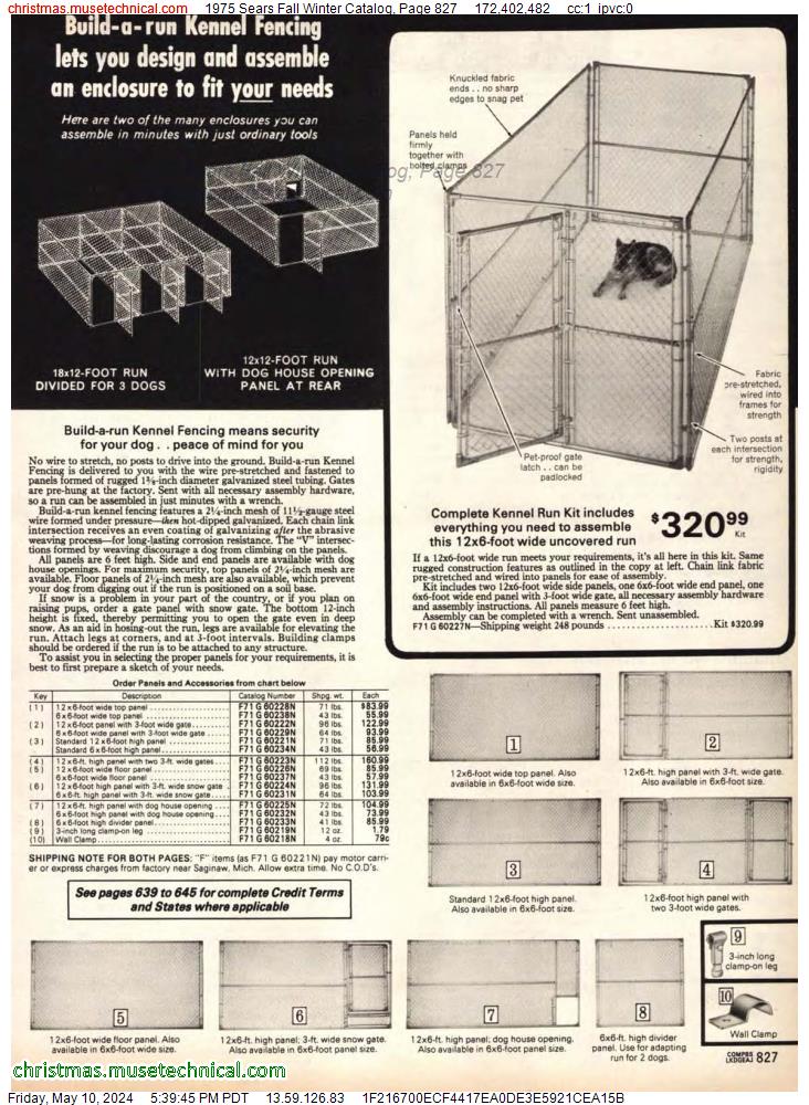 1975 Sears Fall Winter Catalog, Page 827