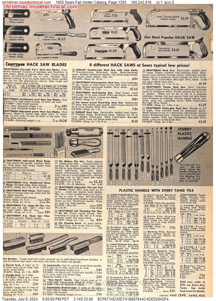 1955 Sears Fall Winter Catalog, Page 1355