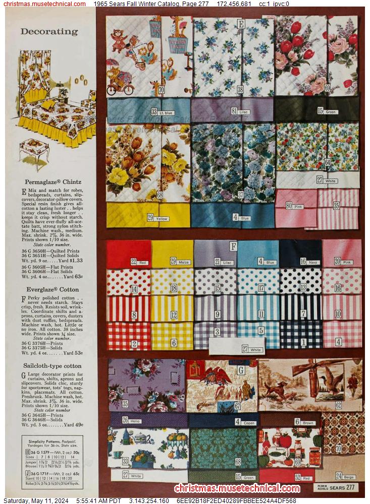 1965 Sears Fall Winter Catalog, Page 277