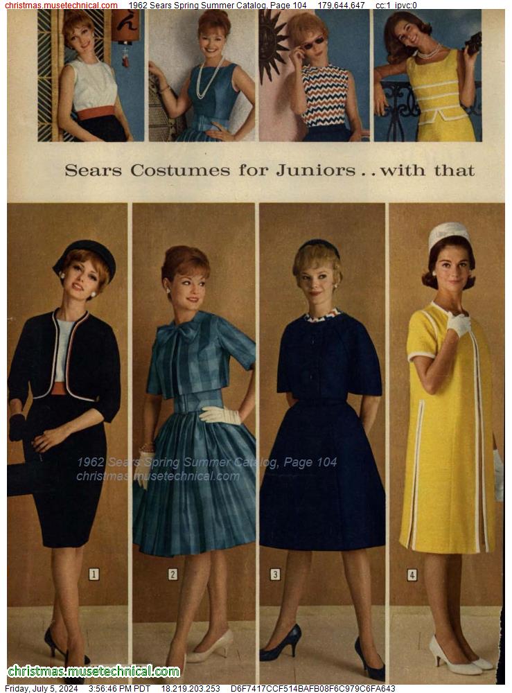 1962 Sears Spring Summer Catalog, Page 104