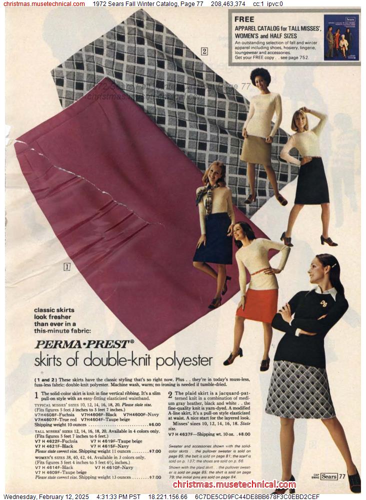 1972 Sears Fall Winter Catalog, Page 77